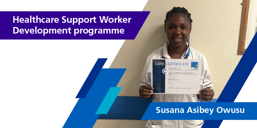Photo of Susana Asibey Owusu holding a certificate