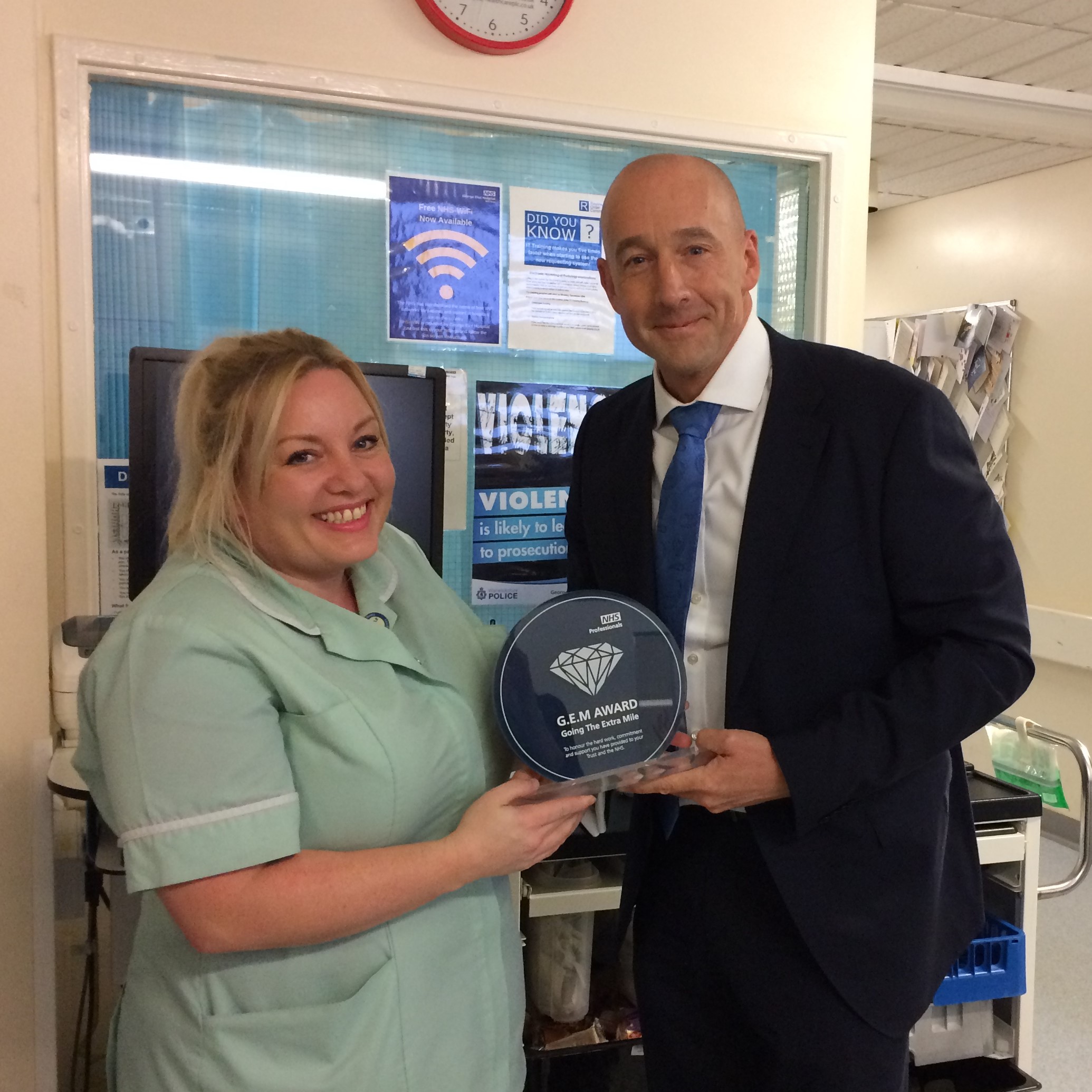 Tracey with NHSP COO, Dan Hinsley