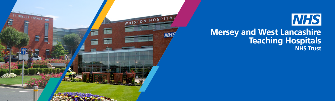 Hero banner with Mersey and West Lancashire Teaching Hospitals NHS Trust logo