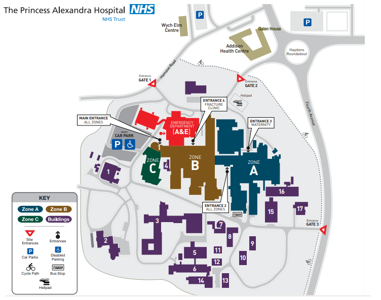 Princess Alexandra Hospital Bevan Ward Map